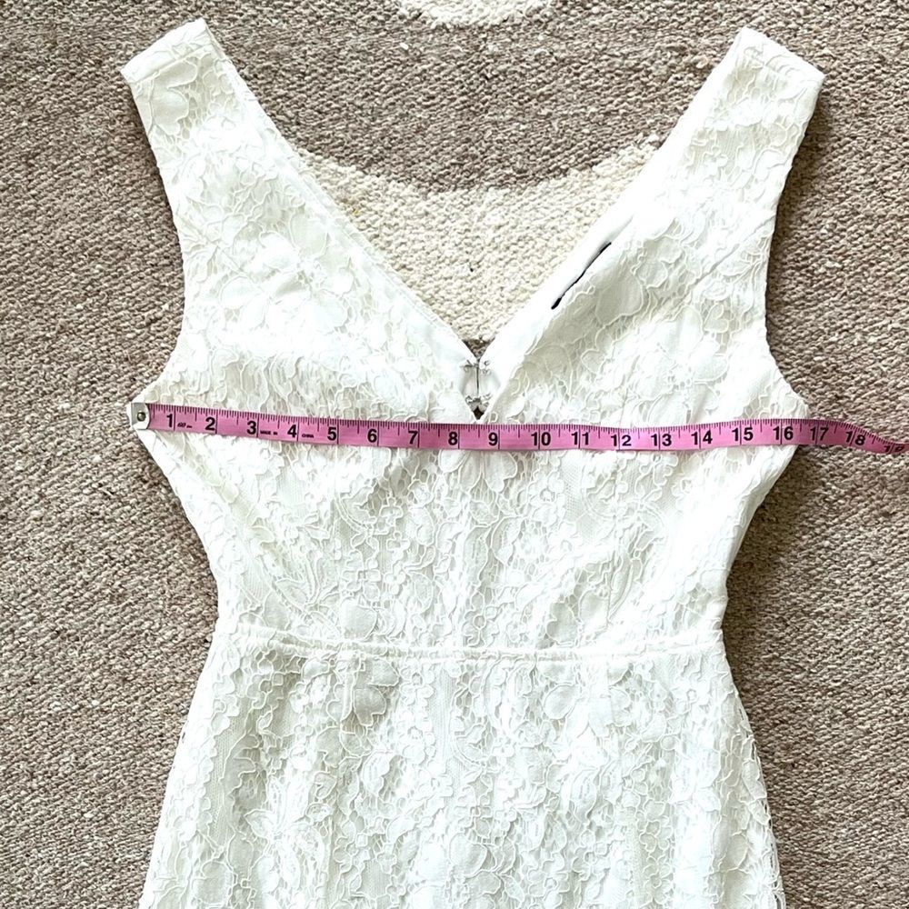 Lulu's White Lace V-Neck Cutout Mini Dress - Picture 4 of 11